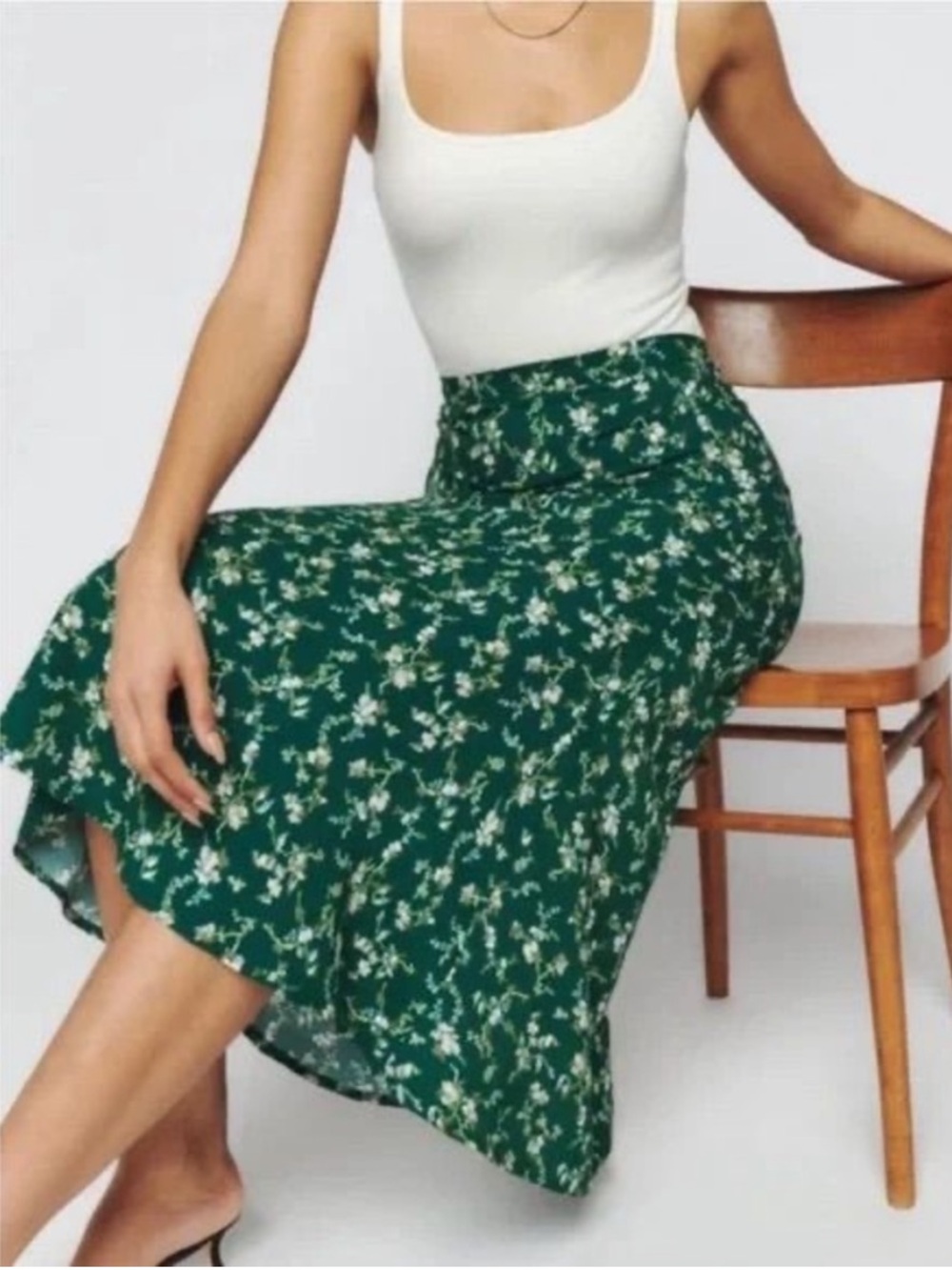 Reformation Floral Midi Skirt Size 16